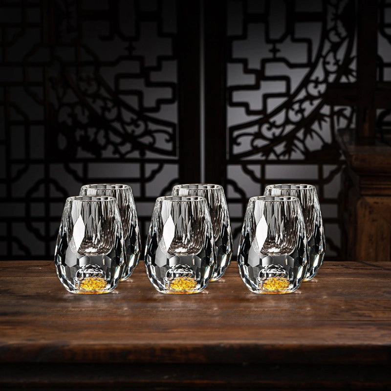 Drinking Glasses | Gold Flake Crystal | Set of 2