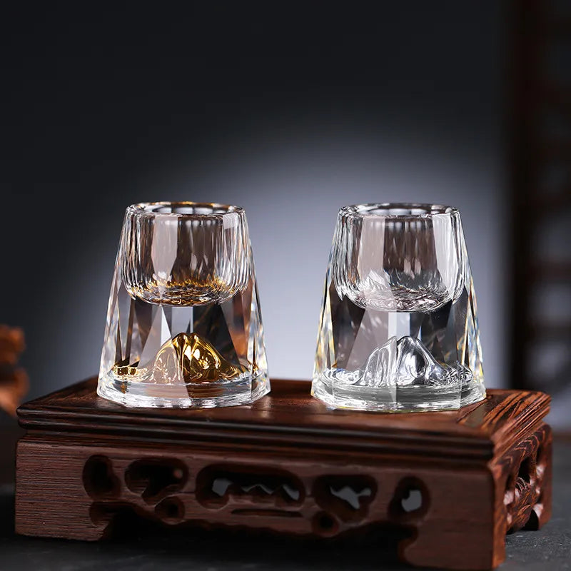 Drinking Glasses | Gold Flake Crystal | Set of 2