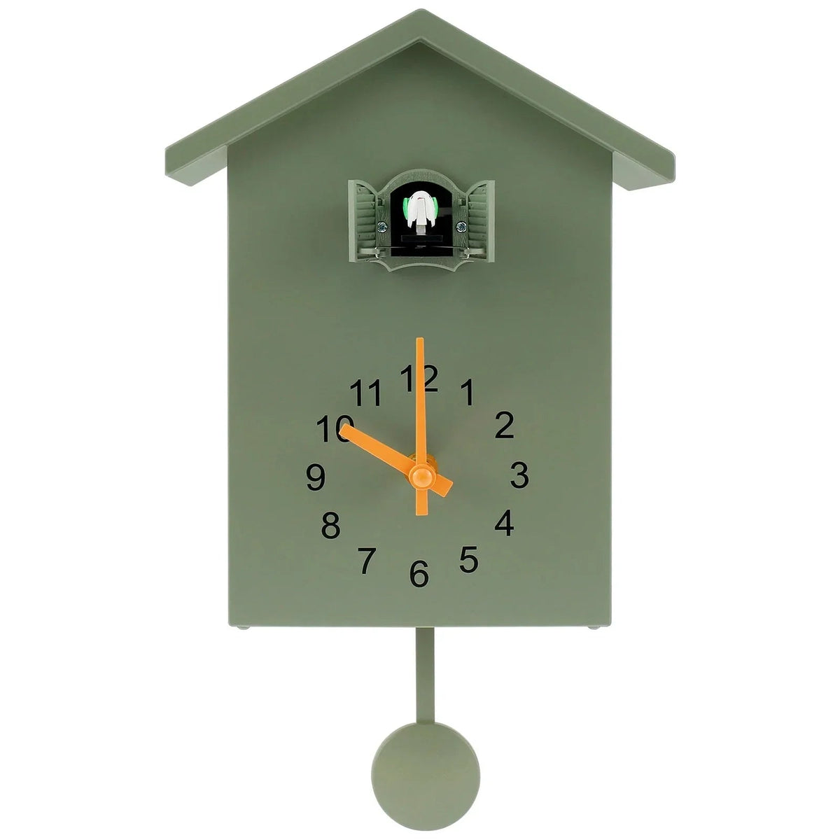 Cuckoo Clock | Swinging Pendulum & Bird | Engraved Dial