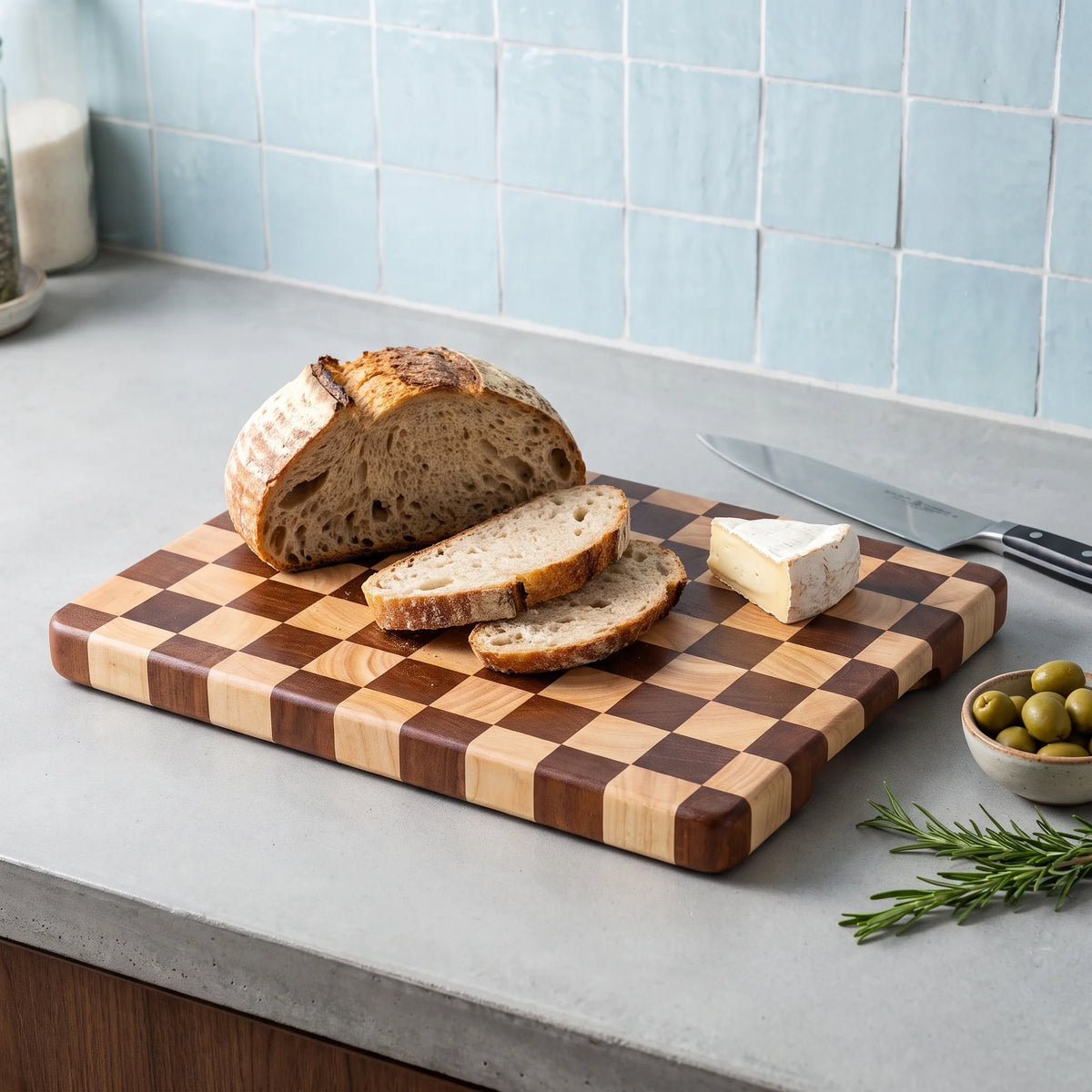 Cutting Board | Solid Wood Checkerboard Design