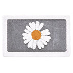 Bath Mat | Daisy Print Microfiber | Rubber Backing