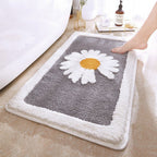 Bath Mat | Daisy Print Microfiber | Rubber Backing