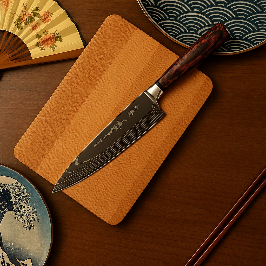 Chef Knife | Layered Damascus Steel | Resin Handle