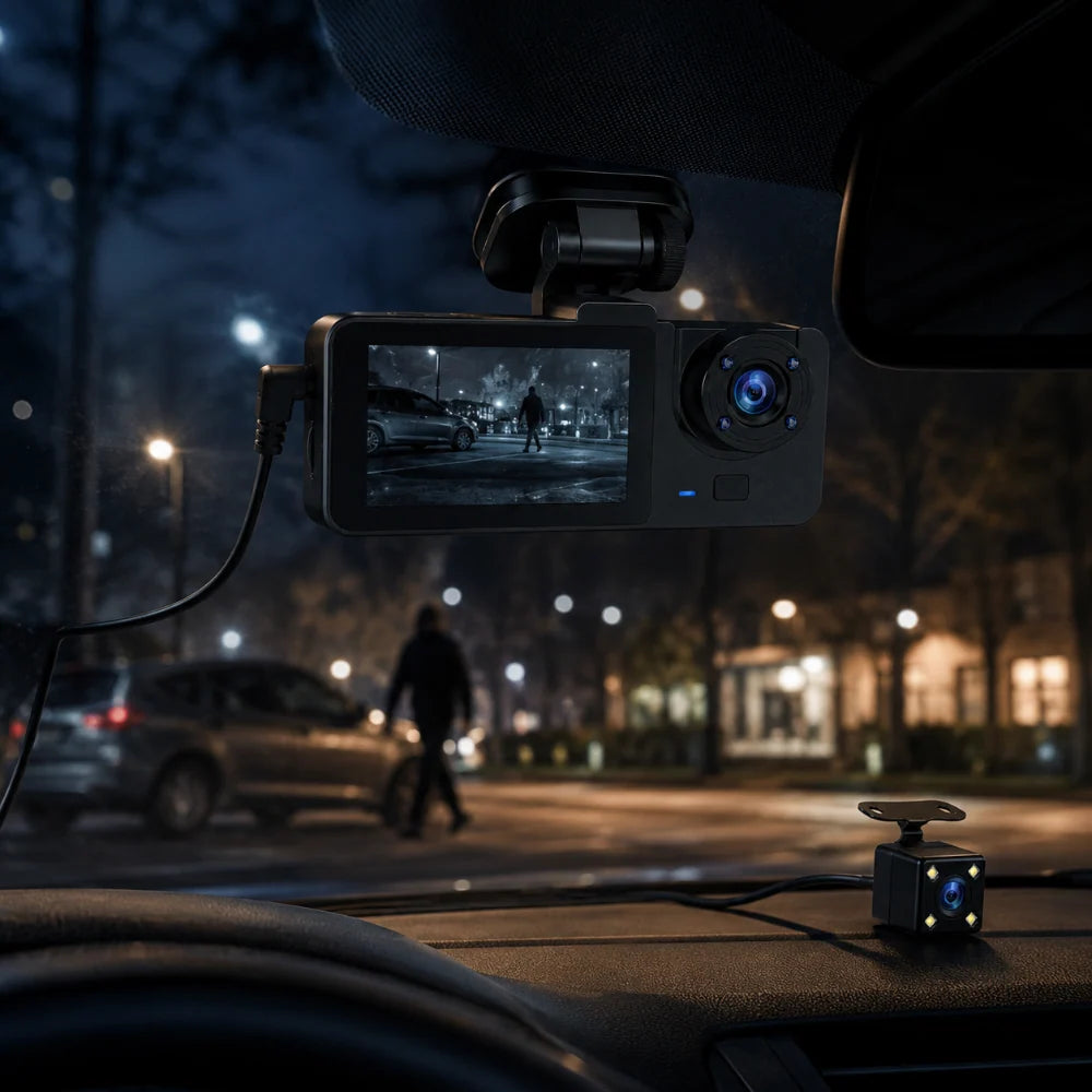 Dash Cam | Dual Camera & 150° Wide-Angle & Motion Detection