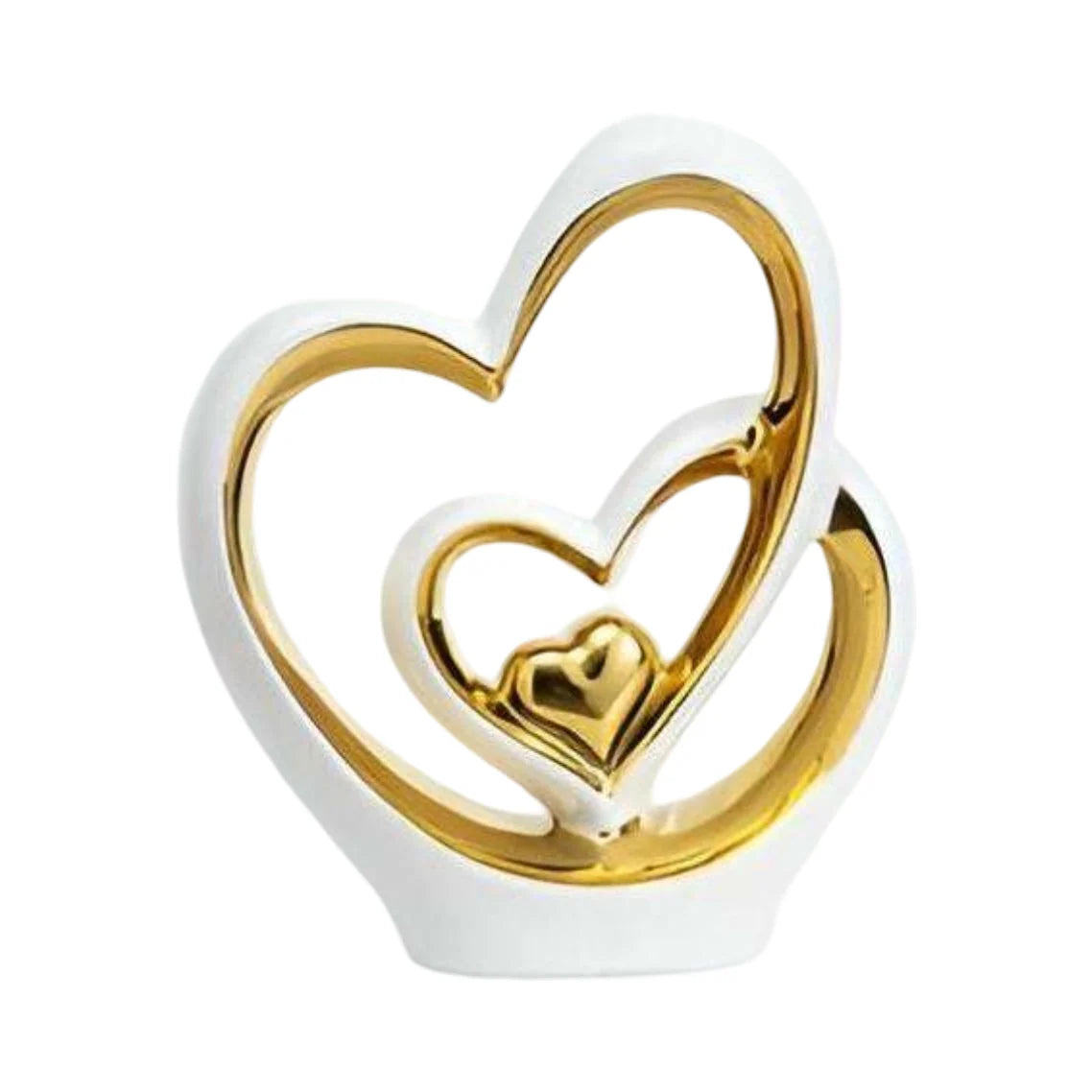 Decorative Figure | Glazed Porcelain & Double Heart
