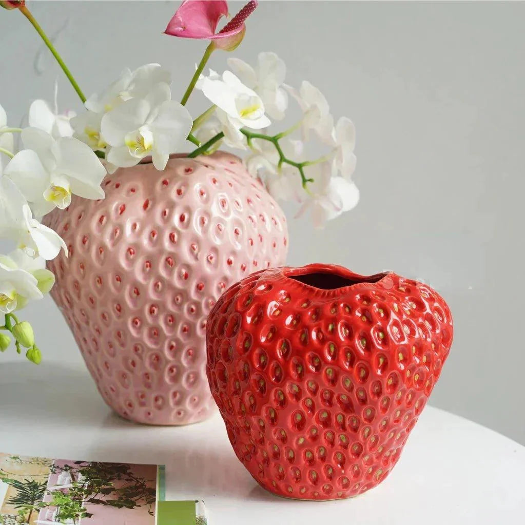 Decorative Vase | Dimpled Seed Texture & High-Gloss | Ceramic