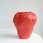 Decorative Vase | Dimpled Seed Texture & High-Gloss | Ceramic