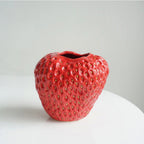 Decorative Vase | Dimpled Seed Texture & High-Gloss | Ceramic