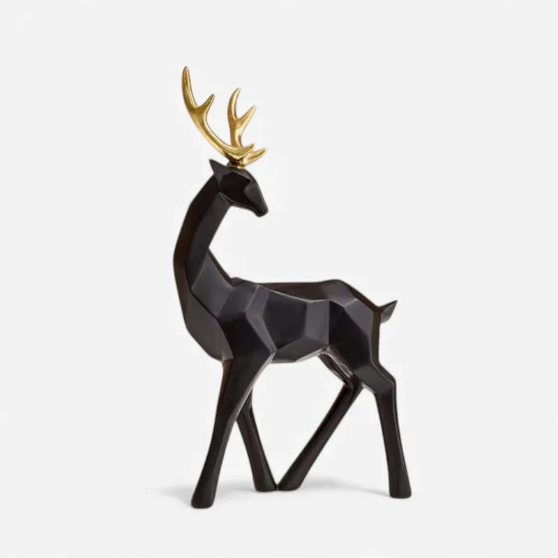 Deer Figurine | Geometric Resin Shelf Decor