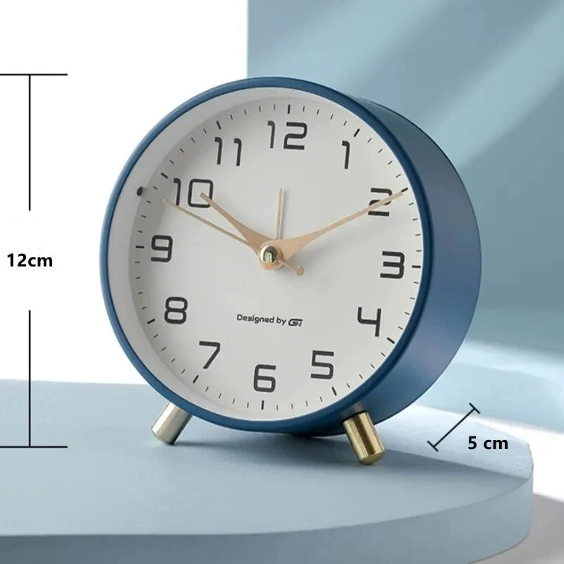 Desk Clock | Silent Sweep Movement Metal Frame & Peg Feet