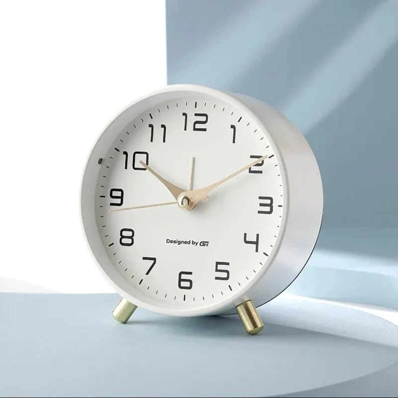 Desk Clock | Silent Sweep Movement Metal Frame & Peg Feet
