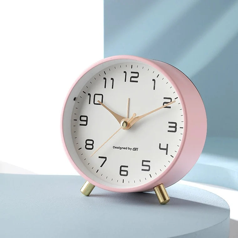 Desk Clock | Silent Sweep Movement Metal Frame & Peg Feet