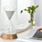 Desk Hourglass | Borosilicate Glass & Beechwood Base | 30/15 Min Timer