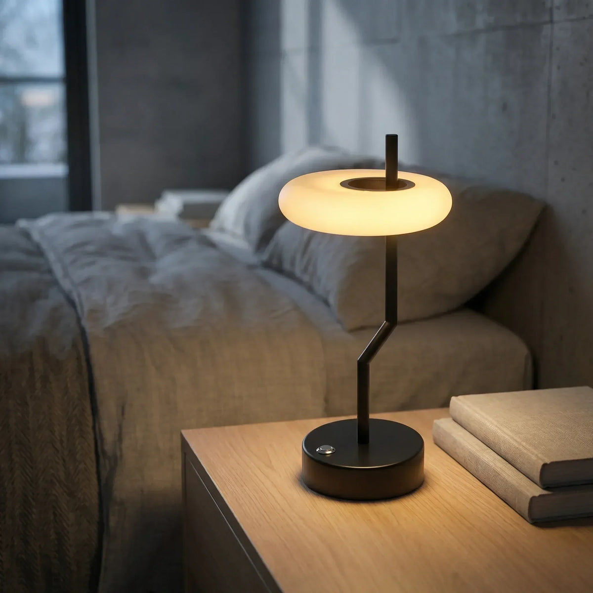 Desk Lamp | Disc-Shaped Shade & Touch Dimming | 16 cm Diameter