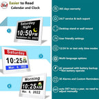 Digital Clock | 10-Inch Display & 19 Reminders | Wireless Remote
