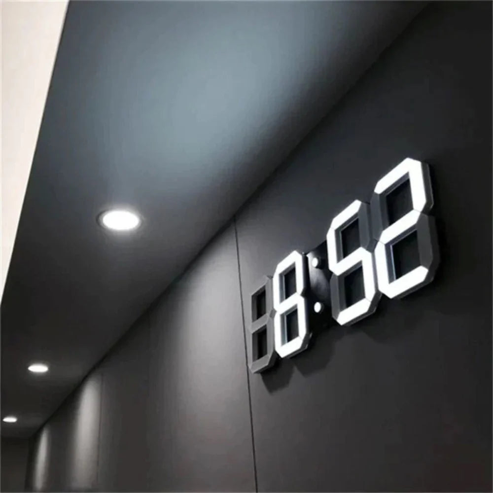 Digital Wall Clock | 3D LED Display & Auto-Dimming | USB Powered