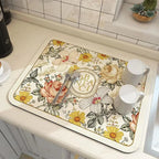 Dish Drying Mat | Super Absorbent & Quick-Drying | Non-Slip Rubber Backing