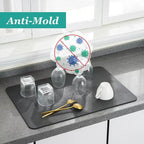 Dish Drying Mat | Super Absorbent & Quick-Drying | Non-Slip Rubber Backing