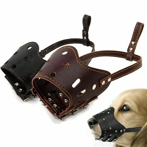Dog Muzzle | Breathable Mesh & Leather | Adjustable Buckle