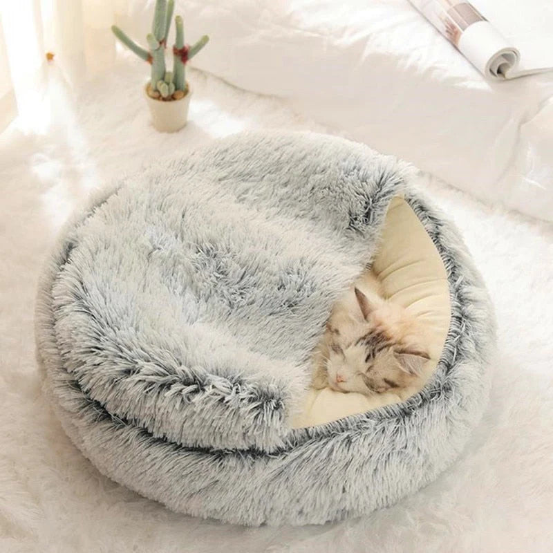 Donut Pet Bed | Raised-Edge Plush Support | Removable Washable Cover