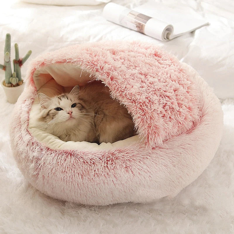Donut Pet Bed | Raised-Edge Plush Support | Removable Washable Cover