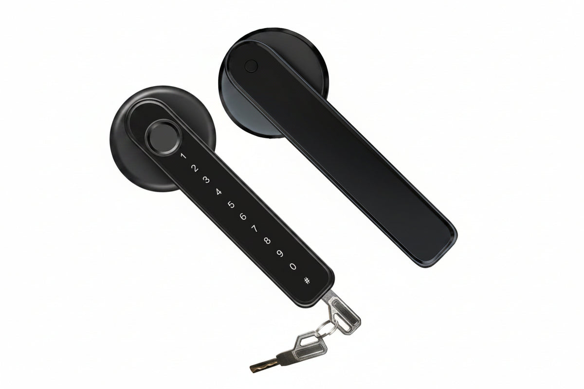 Door Handle Lock | Fingerprint & Keypad Entry | USB Rechargeable