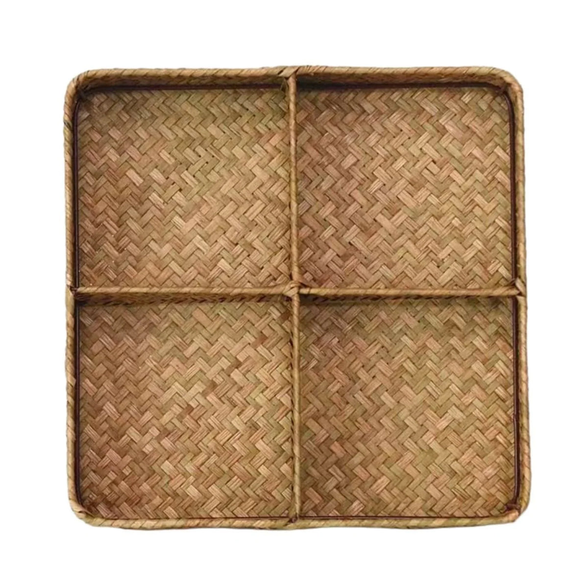 Drawer Organizer | Woven Seagrass & Internal Wire Frame | 4 Compartments