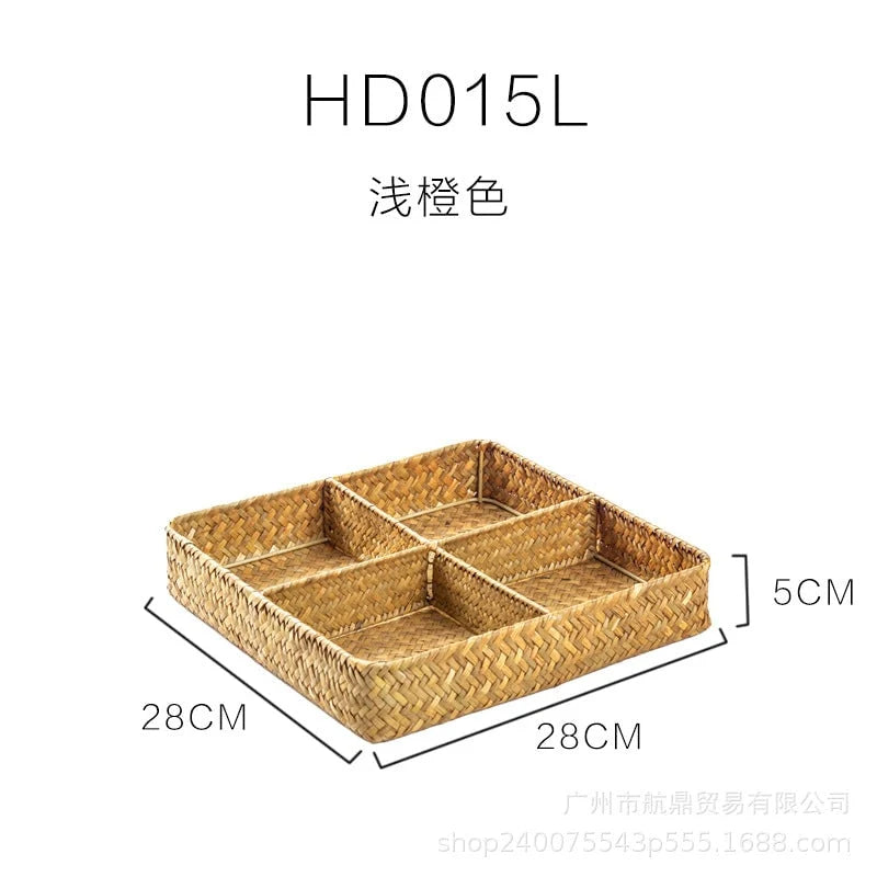 Drawer Organizer | Woven Seagrass & Internal Wire Frame | 4 Compartments