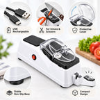 Electric Knife Sharpener | Plug-In Fast Sharpening & Non-Slip Base