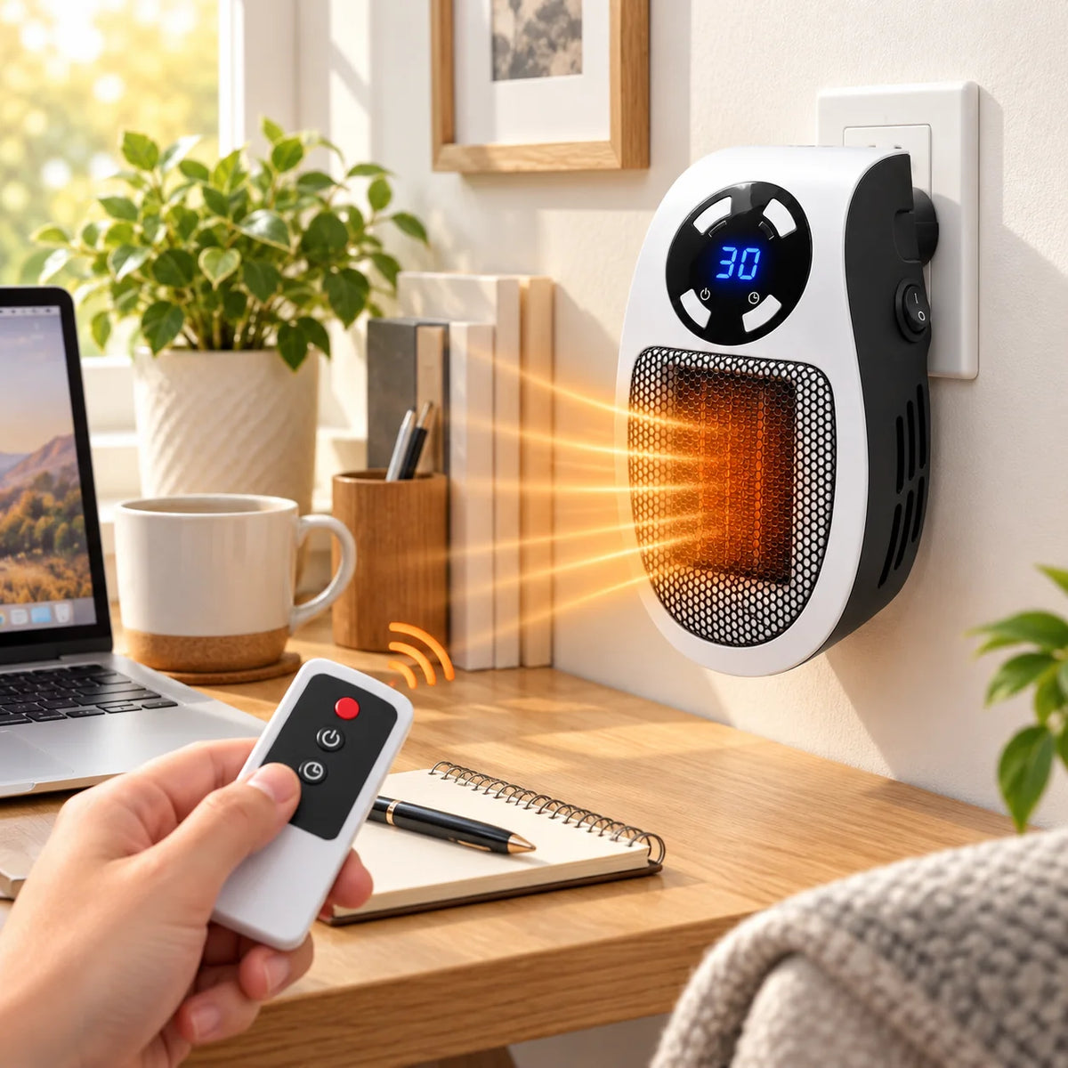 Electric Space Heater | Remote Control & Oilless | For Small Rooms