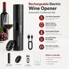Electric Wine Opener | One-Button Rechargeable & Integrated Foil Cutter | Up to 80 Bottles