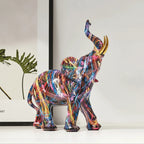 Elephant Figurine | Graffiti-Inspired Resin Design