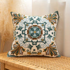 Cushion Cover | Vintage Embroidered Microfiber | 18 x 18 in