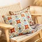 Cushion Cover | Vintage Embroidered Microfiber | 18 x 18 in