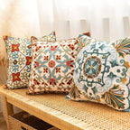 Cushion Cover | Vintage Embroidered Microfiber | 18 x 18 in