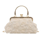 Evening Clutch | Floral Embellished & Removable Chain Strap