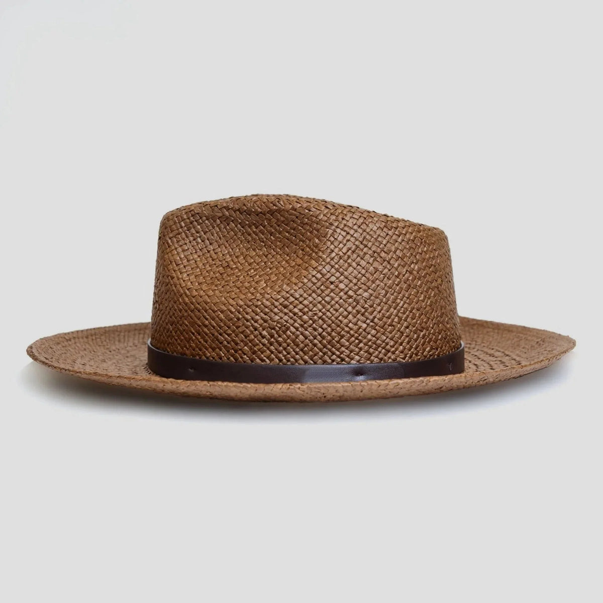 Fedora Hat | Wool Felt Flat Brim & Feathered Braided Band