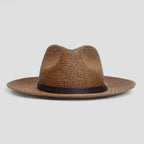 Fedora Hat | Wool Felt Flat Brim & Feathered Braided Band