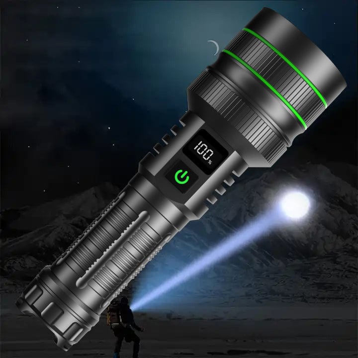 Flashlight | Digital Battery Display & Textured Grip | USB Rechargeable