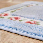 Bath Mat | Oval Floral Design & Dense Microfiber