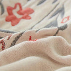 Bed Blanket | Reversible Floral Motifs | Woven Cotton