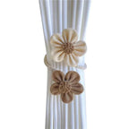 Curtain Tiebacks | Floral Hemp Rope Design | Set of 2