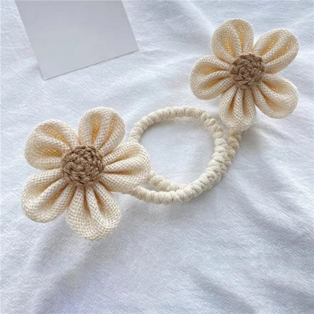 Curtain Tiebacks | Floral Hemp Rope Design | Set of 2