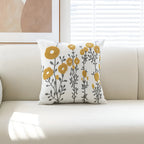 Cushion Cover | Floral Embroidery & Hidden Zip | 18 x 18 in