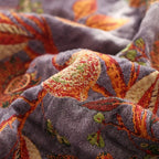 Throw Blanket | Reversible Floral Jacquard | Tasseled Edges