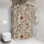 Shower Curtain | Floral Pattern & Waterproof Microfiber | 71 x 71 in