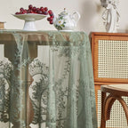 Tablecloth | Floral Lace & Sheer Microfiber | Round