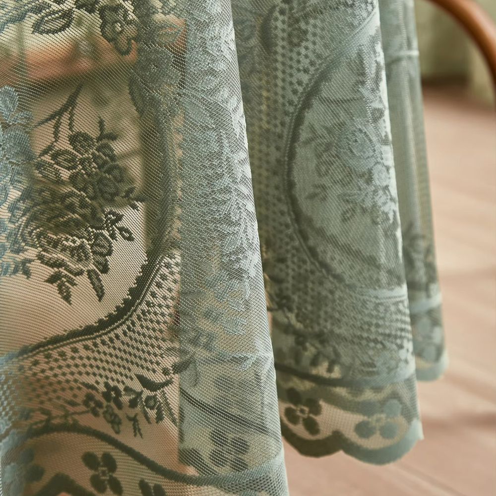Tablecloth | Floral Lace & Sheer Microfiber | Round