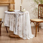 Tablecloth | Floral Lace & Sheer Microfiber | Round