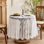 Tablecloth | Floral Lace & Sheer Microfiber | Round